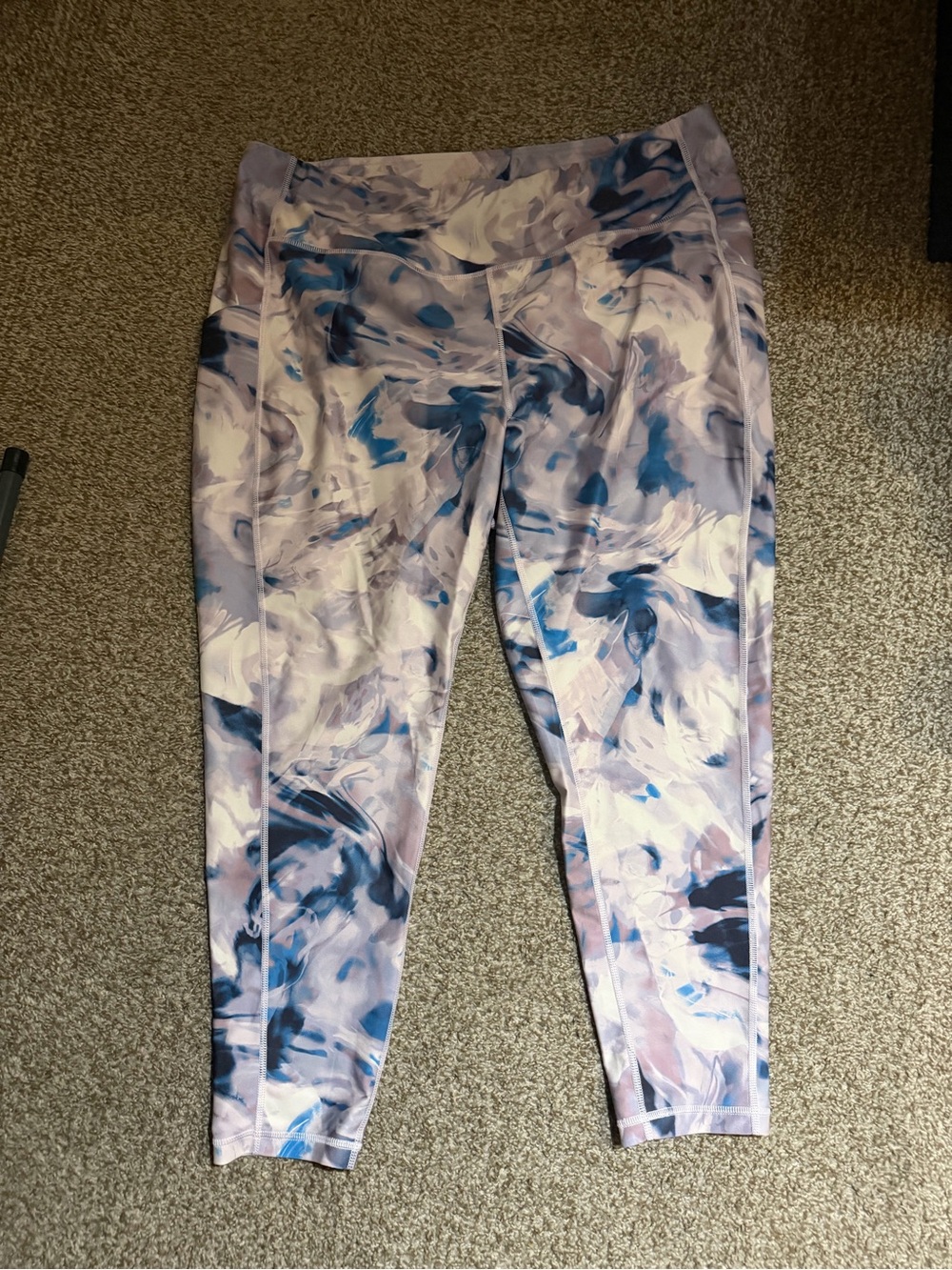 Women’s Printed Leggings - Pastel Blue Muti